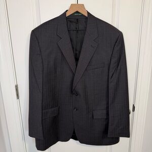 Lauren Ralph Lauren Sport Coat Mens 46R Gray Pinstripe Wool Jacket‎ Blazer Lined